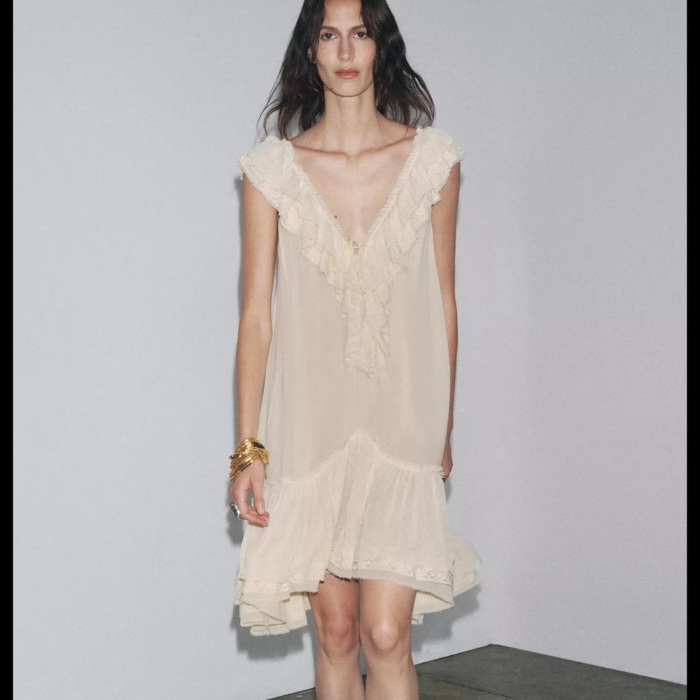 New Gorgeous Ruffled Dress Lace Dress ZW Collection